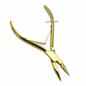Wholesale Gold Plated Sustainable Steel Micro Beads Link Plier Best Selling Hair Extension Pliers for Human Hair Extensions - Product Image 1