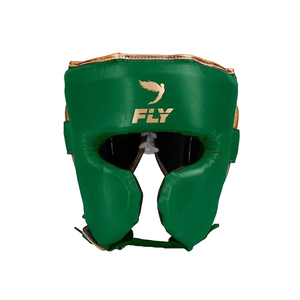 Nouvel ensemble d'équipement de boxe en cuir vert et or pour l'entraînement de la lutte en vol, comprenant un casque, une protection inguinale et des gants à lacets, pour adultes - Product Image 4