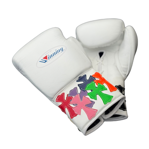 Juego de Guantes de Boxeo Winning, de Cuero Blanco con Parche de Corazón Colorido, con Cordones, Dedos Completos, Transpirables, Antideslizantes, Unisex - Product Image 6