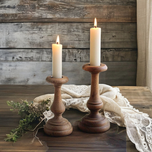 Support de bougie en bois - Product Image 2