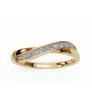 Bague Diamant Vague avec un poids total de 0,180 carat en 9 pierres, élégante et empilable, en or, pour un style moderne et un usage quotidien - Product Image 1