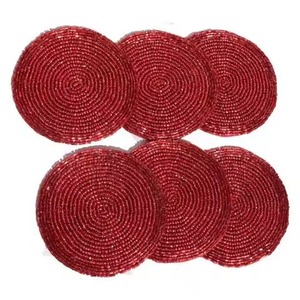 Fashion Seed Beads <b>Coaster</b> Decorative Dining Table Accessory Chic <b>Beaded</b> Embroidery <b>Coaster</b> Modern Handmade Table Decor - Product Image 6