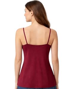 Débardeur Camisole Femme Bordeaux Ajustable à Bretelles, Coupe Slim, Extensible, Décontracté, Basique, Été, Doux et Confortable pour le Quotidien - Product Image 2