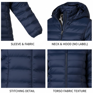 Veste d'hiver matelassée légère, pliable, imperméable et respirante, hybride personnalisée, pour la randonnée, softshell, pour femmes - Product Image 6