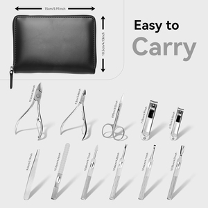 Wholesaler Russian Sharpness Tools Nail Caring <b>Manicure</b> Pedicure Instruments <b>Kit</b> OEM PU Leather Case - Product Image 2