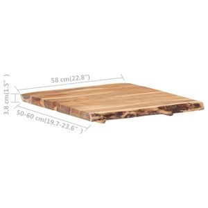 Plateau de table en bois d'acacia massif pour salle à manger, options de taille 22,8''x(19,7''-23,6'')x1,5'' - Product Image 3