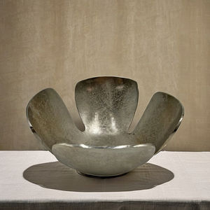 Frutero de aluminio de metal plateado de lujo, cuenco para servir de metal plateado hecho a mano, cuenco decorativo de latón de diseñador para alimentos - Product Image 2