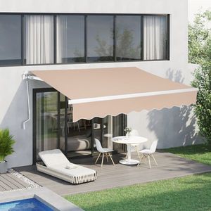 Tenda da Sole Retrattile 12*10FT Colore Sabbia con Struttura in Lega di Alluminio, Illuminazione LED, Cassette Estensibili e Tessuto in Poliestere - Product Image 2
