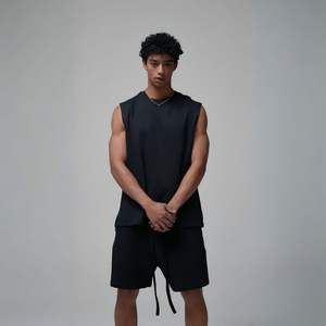 Novedades 2026: Camiseta sin mangas unisex de punto 100% algodón 190GSM, estilo casual holgado, retro, lavado, con borde sin rematar, vintage. - Product Image 2