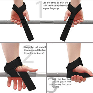 Comfortable Cotton Weightlifting Straps Improved Grip Reduced Hand Fatigue <b>Strength</b> <b>Training</b> Bodybuilding Fitness Wear Low Price - Product Image 4