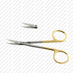 Tijeras de Precisión de Carburo de Tungsteno Iris de 3.5 Pulgadas con Punta Fina Recta/Curva, Mango Dorado, Instrumento de Disección de Acero Inoxidable CE - Product Image 3