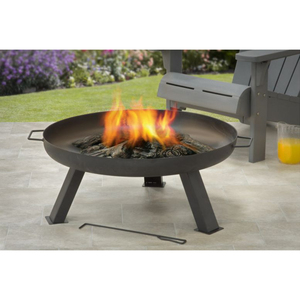 Classic Round Steel Fire Pit Bowl For Outdoor Garden Camping Metal Brazier Heater Stove With 3 Legs For Wood & Charcoal Burning - Product Image 6