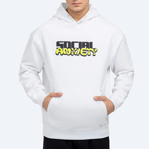 Sweat à capuche en coton éponge de haute qualité pour homme, streetwear personnalisé, molleton épais, épaules tombantes, tricoté, uni, vierge, à imprimer - Product Image 1