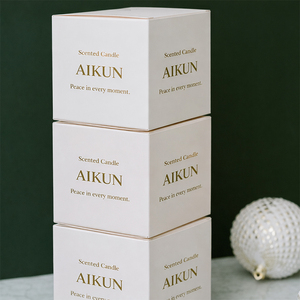 Vela Aromática AIKUN de Cera de Soja Natural con Oud y Tabaco en Frasco de Vidrio, Vela Perfumada Premium para Negocios al por Mayor OEM/ODM - Product Image 4