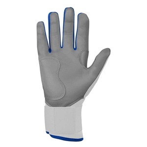 Guantes de Bateo Blancos con Ribete Azul, Tejido de Microfibra, Acolchados, Cierre de Tirón, Unisex, para Adultos, Entrenamiento - Product Image 4