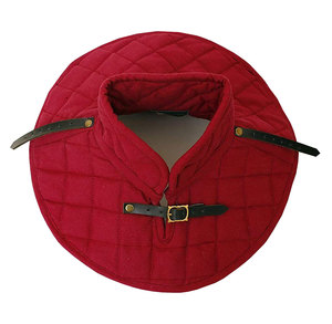 Protector de cuello medieval acolchado hecho a mano, gorgeta de algodón rojo, armadura de caballero, recreación histórica, Navidad, Halloween, Pascua - Product Image 5