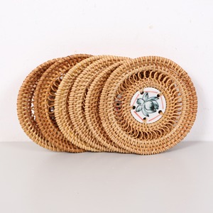 Hand-crafted rattan <b>drink</b> mat <b>coaster</b> tableware essentials custom printed ceramic <b>coasters</b> - Product Image 4