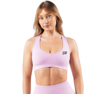 Top Deportivo Corto para Mujer con Logotipo Personalizado, Color Lila Rosado, Cuello Redondo, Sin Costuras, Acanalado, para Entrenamiento, Gimnasio, Ropa Deportiva, Venta al Por Mayor - Product Image 1