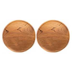 Platos de Madera Redondos Pulidos Clásicos Ecológicos - Diseño Elegante para Uso en el Hogar y Fiestas - Product Image 3