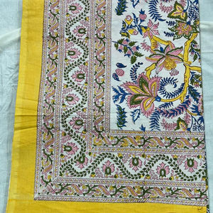 Parure de lit de luxe en coton imprimé à la main indien 108x108, motif floral, taille Super King - Product Image 1