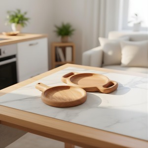 Plateau rond en bois simple, idéal pour la cuisson de pizzas et le service de sandwichs, planche en bois naturel et élégante vaisselle de cuisine en provenance d'Inde - Product Image 6