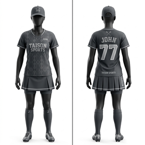 Uniforme de lacrosse pour femmes en polyester interlock 180 GSM de qualité supérieure, style panneau gris, sublimation, logo personnalisé, coupe ajustée - Product Image 1