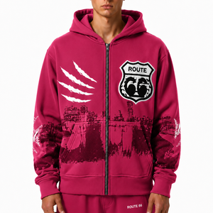 Sudaderas con capucha unisex con cremallera completa, 100% algodón, tejido grueso de felpa francesa, corte holgado, sudaderas con capucha personalizadas de alta calidad con bordado. - Product Image 5