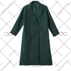 Abrigo Largo de Lana para Mujer, Cuello Solapa Clásico, Abrigo de Invierno Elegante y Cálido, con Bolsillos Laterales Angulados - Product Image 5