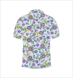 Mens Light Floral Print Polo Shirt Custom Sublimation Short Sleeve Summer Casual Breathable Lightweight Golf Shirt - Product Image 5