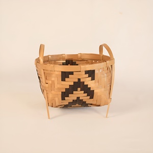 <b>Bamboo</b> flower gift <b>basket</b> high quality handmade handle <b>baskets</b> for father day gifts storage - Product Image 5