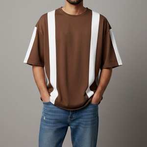 T-shirt Homme Oversize Coupe Décontractée 100% Coton Streetwear Décontracté Manches Courtes Jersey Lourd Uni Mode Vente en Gros Usine - Product Image 3