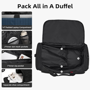 Travel <b>Backpack</b> 35L Nylon Carry On Luggage Fit Overhead Bin Flight Approved Size Black with Laptop Compartment - Product Image 2