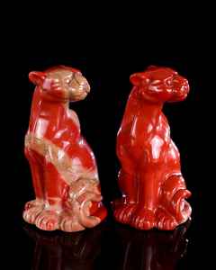 Escultura de Leopardo Tallada a Mano en Jaspe Rojo, 3 Pulgadas, Figura de Animal en Piedra Natural, Decoración para el Hogar, Regalo Único para Coleccionistas - Product Image 1