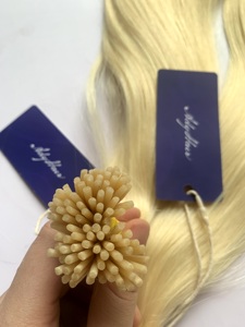 เคราตินดิบ I-Tip ห blond ดึงคู่เวียดนามเวอร์จินมนุษย์ผม I เคล็ดลับต่อผม Genius ผ้าต่อผม - Product Image 3