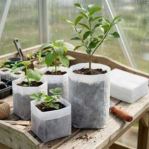 Cocopeat y Virutas de Cáscara de Coco de Bajo Contenido de Cloruro (EC) de Primera Calidad, Bolsa de Cultivo de Tela No Tejida Blanca, Medio de Cultivo para Hidroponía, Invernadero, Vivero - Product Image 5