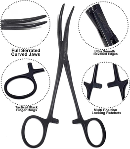 4 PCS Steel Manual Surgical Instruments Kit 4 Bandage Scissors 5.5" Stitch Hemostat Scissors 4.5" STR CVD - Product Image 3