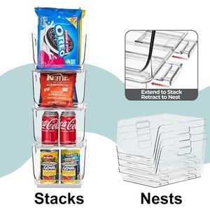 Clear Stackable Acrylic <b>Storage</b> Bins <b>Open</b> Front Pantry Organizers for <b>Storage</b> Cabinet Organizers - Product Image 4