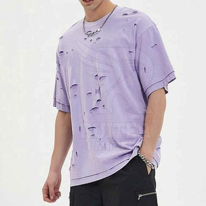 T-shirts pour hommes de qualité supérieure, effet usé, coton doux, coupe décontractée, vêtements décontractés, fabricant de logos personnalisés - Product Image 4