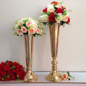 Jarrón decorativo moderno de latón con acabado dorado, flores decorativas, juego de jarrones metálicos para mesa, jarrón para decoración de interiores del hogar - Product Image 5