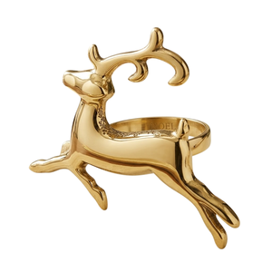 Anneau de serviette de luxe en métal doré en forme de tête de renne, support de serviette en forme de bois de cerf pour la décoration de table de Noël et de mariage - Product Image 3