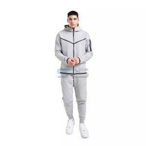 Vêtements de sport écologiques d'hiver, vêtements de sport de fitness, polaire technique léger, ensemble deux pièces unisexe à capuche - Product Image 3