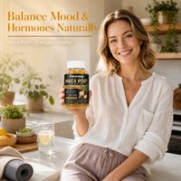 Gummies de Maca OEM 1500mg, Extrait de Maca Péruvienne Noire, Rouge et Jaune, 60 Comprimés, Complément Alimentaire, Vente en Gros