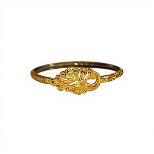 Auténtico Brazalete de Oro Sólido de 22K con Diseño de Pavo Real para Mujer, Brazalete de Oro de Pureza 916, Joyería Fina, Regalo de Boda, 5.75g - Product Image 2