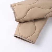 Parka Acolchada Práctica para Salidas Diarias, Chaqueta de Invierno con Cierre de Cremallera y Rayas, Fácil de Poner y Quitar, Ropa Casual