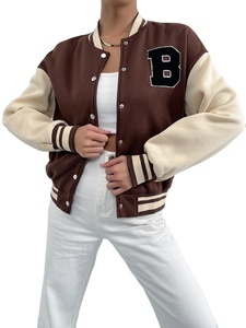 Chaqueta Varsity de Punto para Mujer, Diseño Nuevo, Corte Regular, para Invierno, de Alta Calidad, con Logotipo Personalizado Impreso, Transpirable - Product Image 2