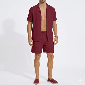 Ensemble coordonné décontracté pour homme, grande taille, style urbain, pour l'été, les sorties et l'entraînement - Product Image 4