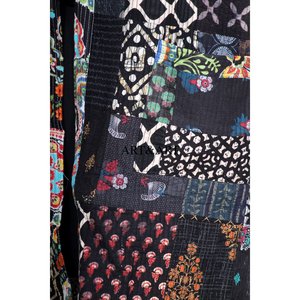 Bata estilo kimono japonés hecha a mano, con estampado Suzani multicolor, reversible, para invierno, con cinturón, para dormir o spa. - Product Image 2