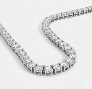NAVKAR DIAMONDS Collar de tenis de moissanita de plata de ley 925 con corte brillante, joyería de moda certificada para bodas y fiestas - Product Image 2