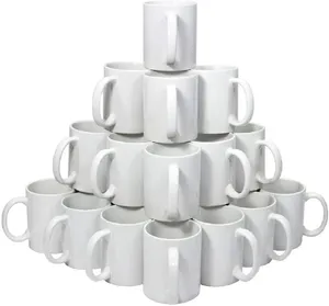 Tazas de Café de Cerámica de 11 oz al por Mayor, Tazas de Porcelana Blancas Portátiles para Sublimación con Asa para el Hogar, la Cocina y la Oficina, Multiusos - Product Image 3