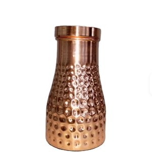 Botella de Agua de Lujo de Cobre con Tapa, Diseño Vintage Martillado a Mano, Vaso Portátil Desechable - Artesanía India para el Hogar y Cenas al Aire Libre - Product Image 4